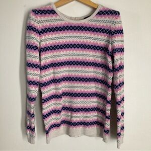 Talbots Pink and Blue Crew Neck Sweater Size Small